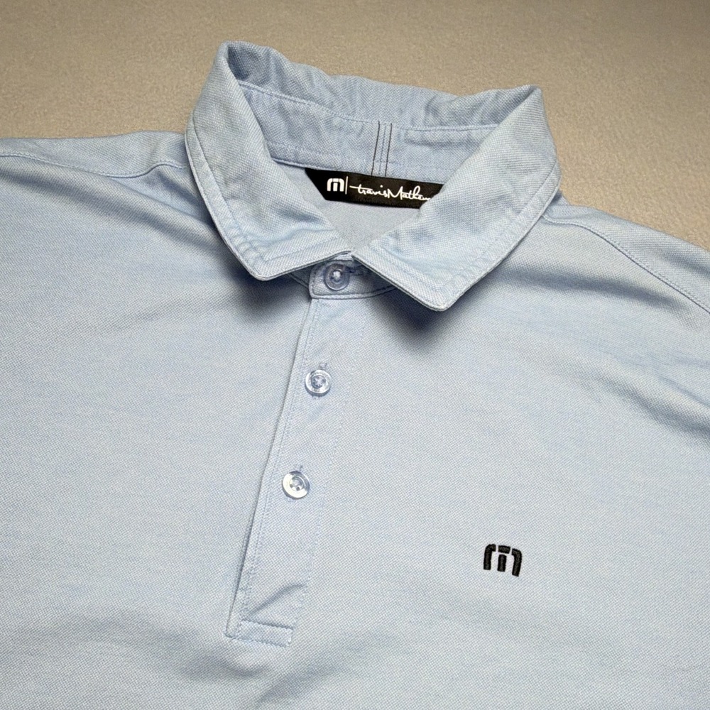 Travis Mathew Polo Mens S Blue Short Sleeve